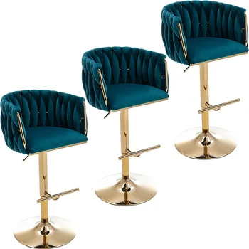 2023 New Bar Chair Luxury Fashion Bar Chair Stool Lift Swivel Back Velvet High Stool