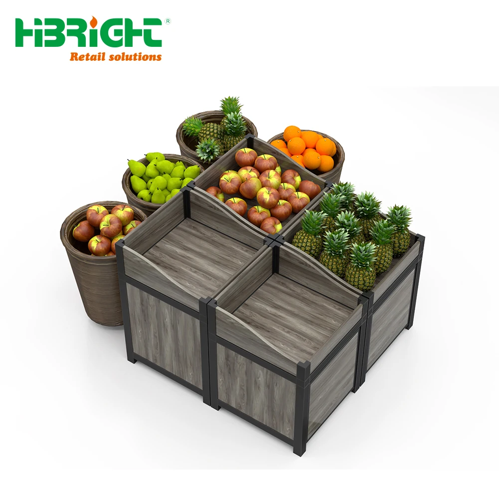 Retail Supermarket Grocery Store Vegetable Fruit Display Rack Shelf Stand Produce Table Produce