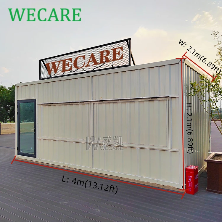 Wecare Street Drive Thru Container Prefab Coffee Shop Kiosk Mobile
