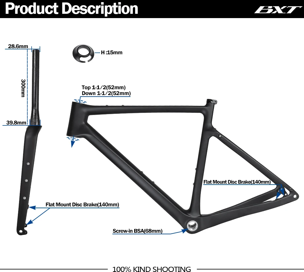 Carbon Gravel Frame Flat Mount Disc Brake S/m/l/xl Carbon Road Bike