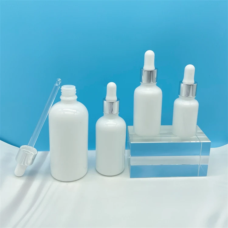 10ml 15ml 30ml 50ml 100ml 200ml White Porcelain Cosmetic Essential Oil Bottle with Dropper