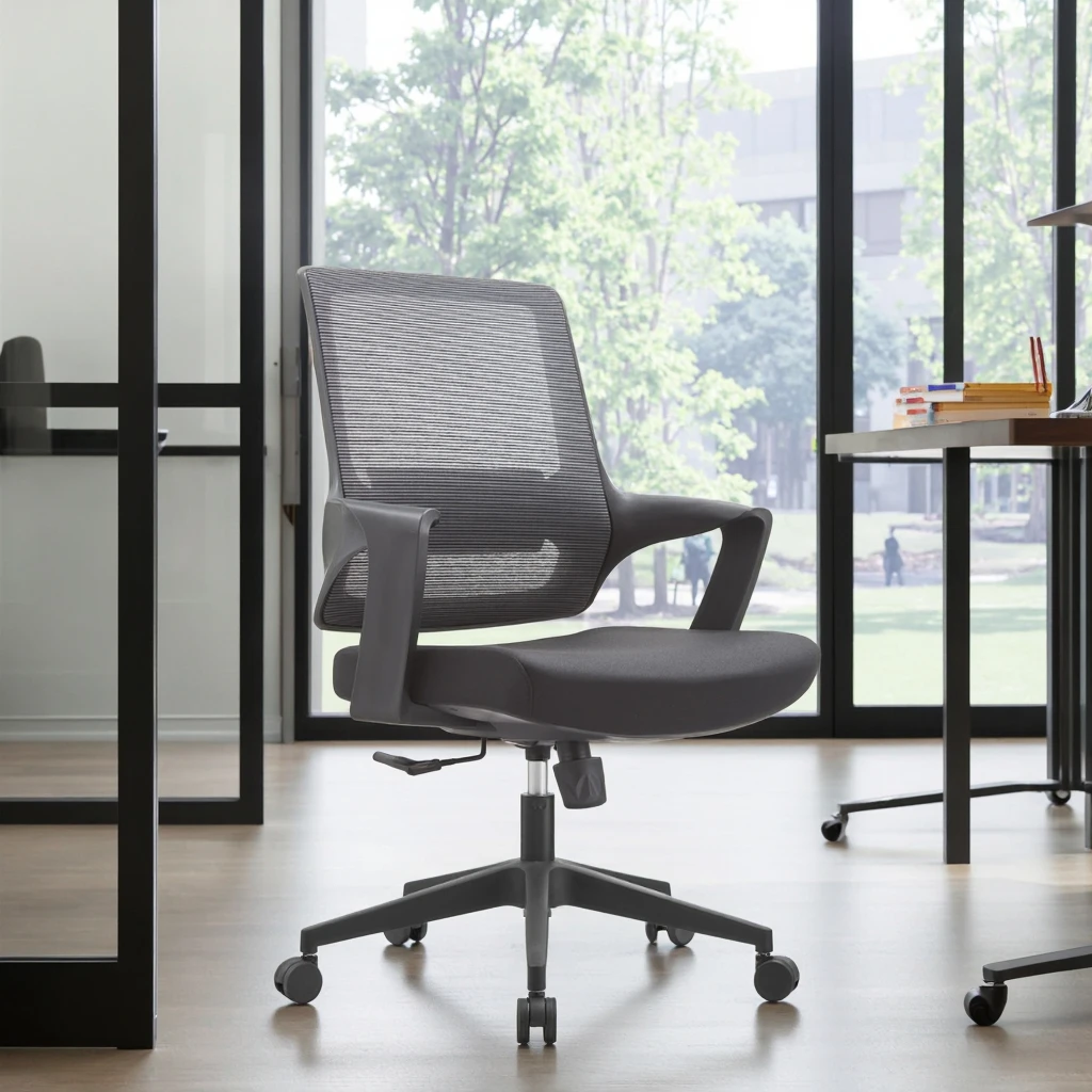 Modern Comfortable Lounge Office Furniture Ergonomic Computer Desk Chairs Fixed Arms Adjustable Height Ergonomic Lumbar Support 3