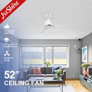 1stshine Ceiling Fan Office White ABS Blades Energy Saving 52 Inches Ceiling Fans Without Lights