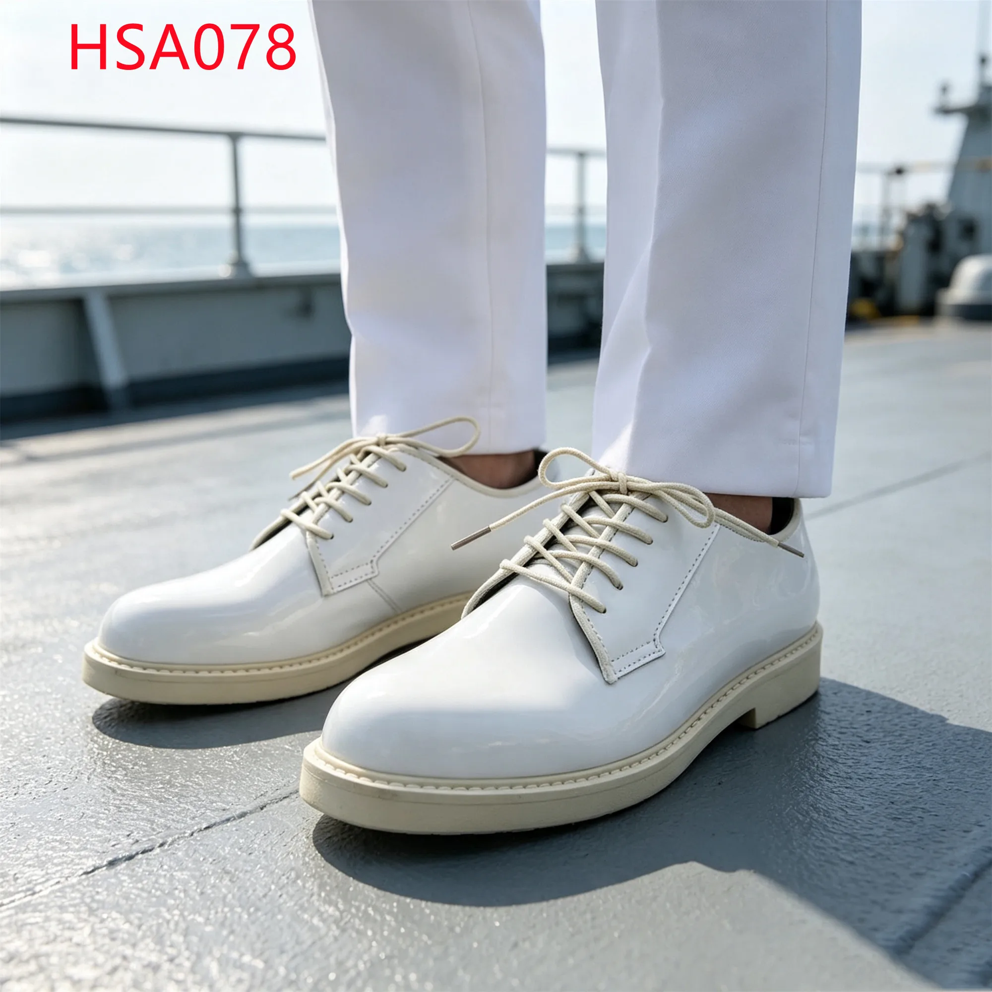 LXG,Bhamas Popular Full Grain Patent Leather Hua Singh Uniform Shoes Every Occasion Lace-up White Men Leather Shoes HSA078