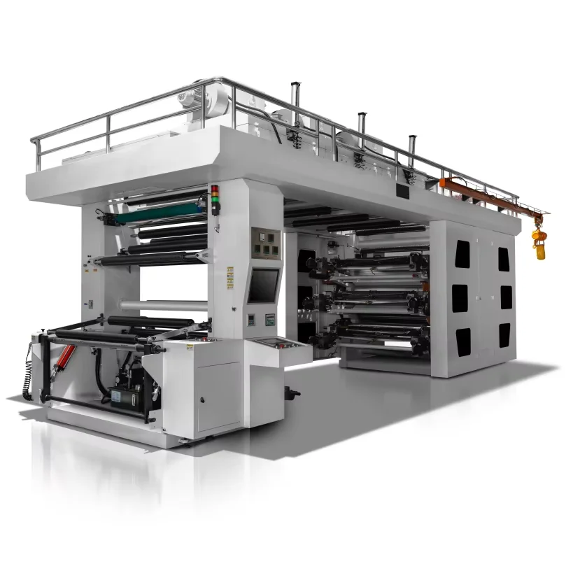 Lisheng Multi Color Satellite Central Drum Flexo Printing Machine for Plastic Film PE BOPP PVC HDPE LDPE Printing Machine
