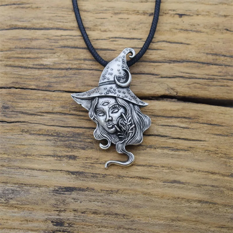 Collar Colgante De Bruja En Plata De Ley 925 - Joyería Para Mujer, Regalo Halloween (JO WISDOM)