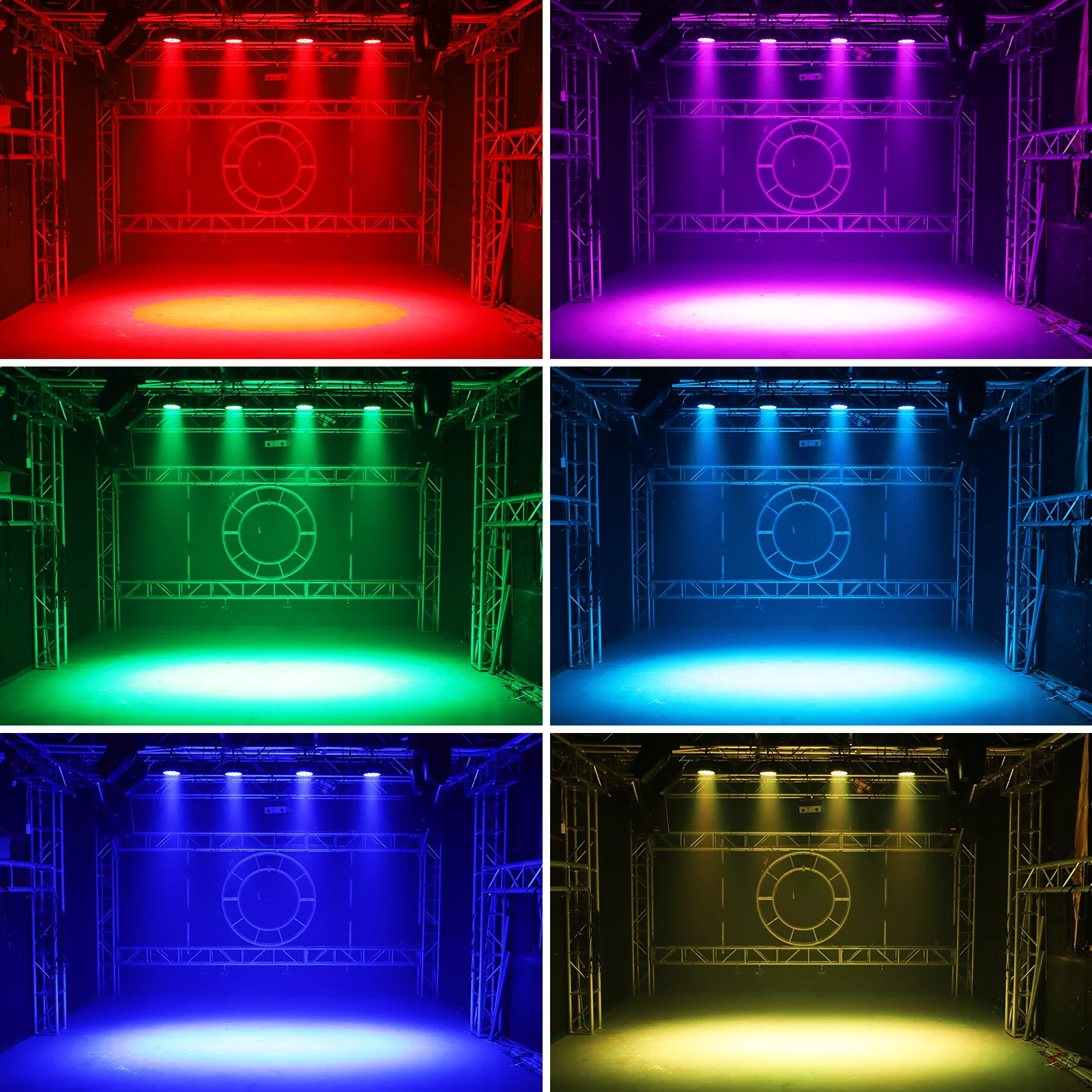 Djworld LED Par 7x18W RGBWA+UV 6IN1 Profession Stage Light DMX512 Effect Light For Disco Dj Music Party Club Dance Floor