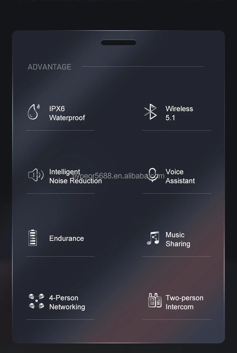 product tiypeor motorcycle helmet headset 4 person intercom wireless group chat system for motorbike riders with noise cancelling-2