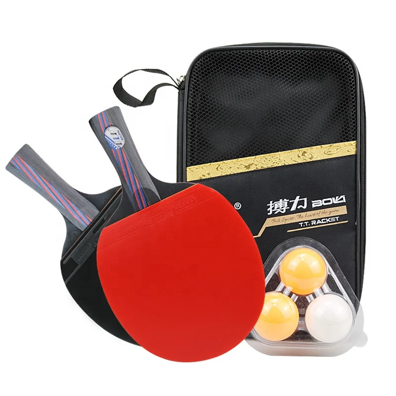 OEM With Logo Custom Professional 2Star Ping Pong Paddle Set Table Tennis Racket