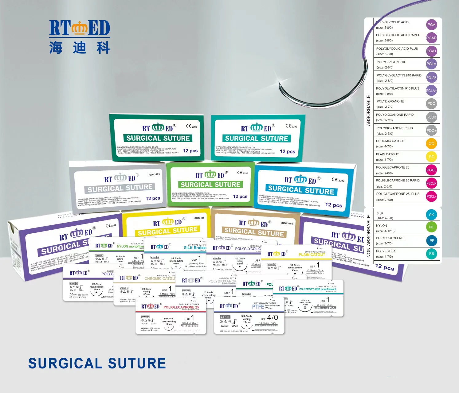 Disposable Non-absorbable Surgical Dental Sutures Nylon Monofilament ...