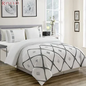 Rancho Luxury Cheap Embroidery Bedding Set Luxury Embroidery Design Comforter Set High Quality