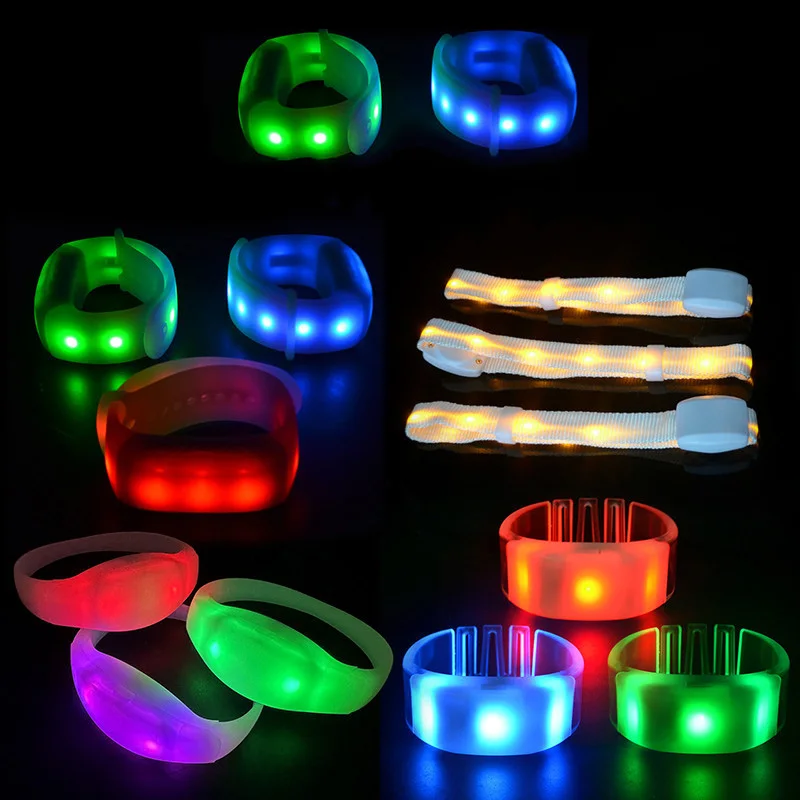 RICHSHINING 15 Multicolor TPU LED Light Bracelet Remote Control Wristband for DMX Party Decoration Celebration  Concert