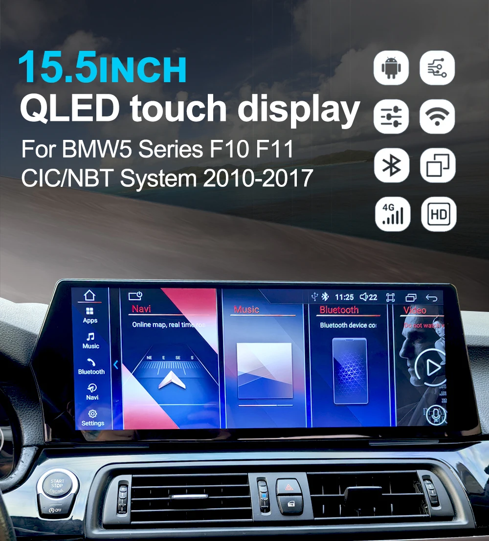 NaviHua 15.5 Inch Android Car Radio for BMW 5 Series F10 F11 2010