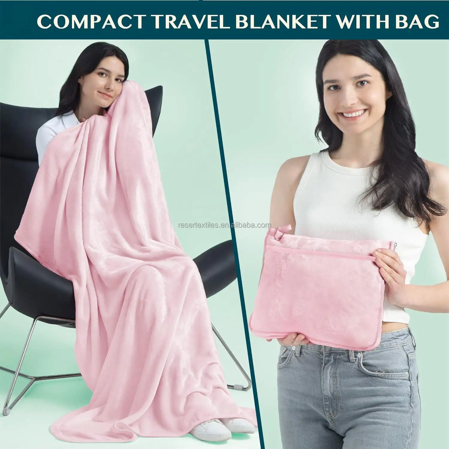 Fashional Premium Promotional Gift Handbag Shopping Sports Hiking Camping Aircraft Car Travel Picnics Party Throw Blanket 100%