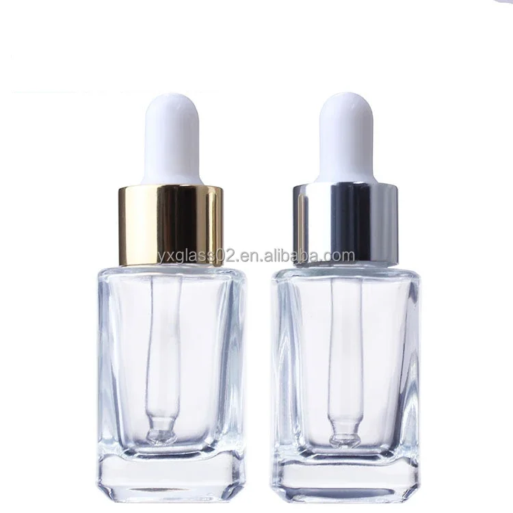 Supplier essential oil Square Serum glass Dropper Bottle skincare cosmetic container for lotion/Toner/skincare15ml30ml50ml supplier