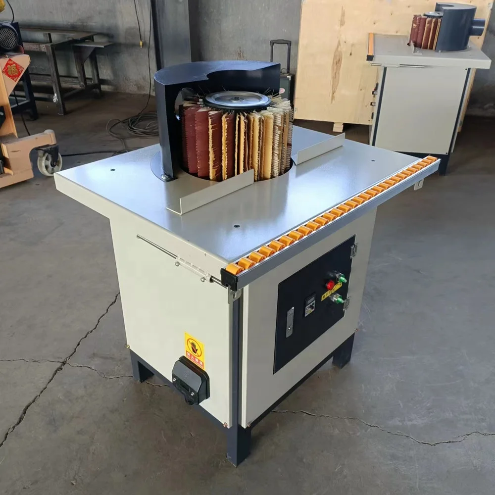 Manual Woodworking Polishing Sanding Machine One Head Single Roller Brush Sander Wood Chair Leg Drum Brush Grinding Polisher