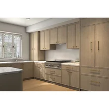 Artisan Latest American Popular Modern Skinny Shaker Cabinet Kitchen Furniture Solid Wood White Oak Kitchen Design