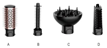 1200W Power Hair Dryer Brush with 3 Temperature Levels and 220~240V Voltage for Easy Styling