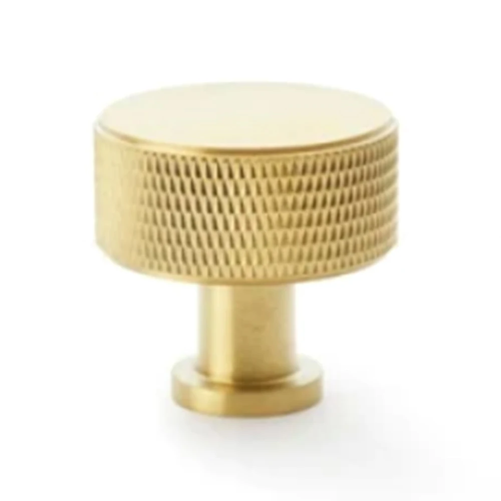Luxury Design Satin Brushed Brass Knurling Bathroom Hook Pull