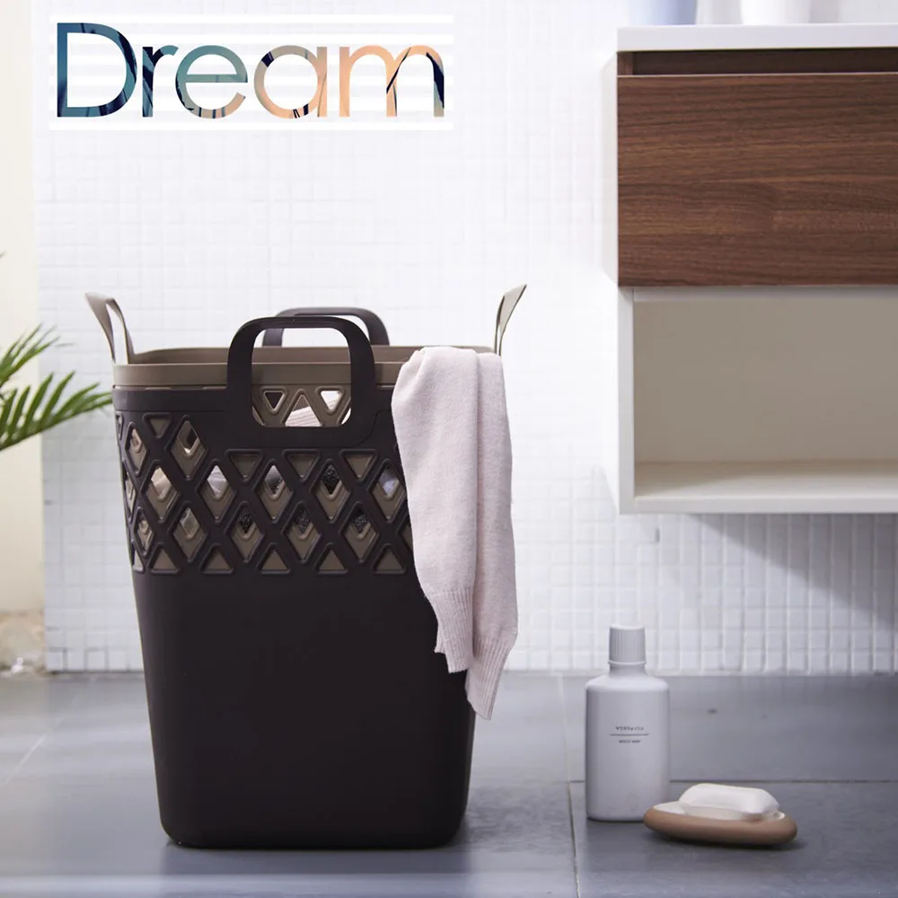 High Quality Plastic Square Cross Border Home Storage Baskets with Handles for Bathroom Organization Multi-Purpose Use