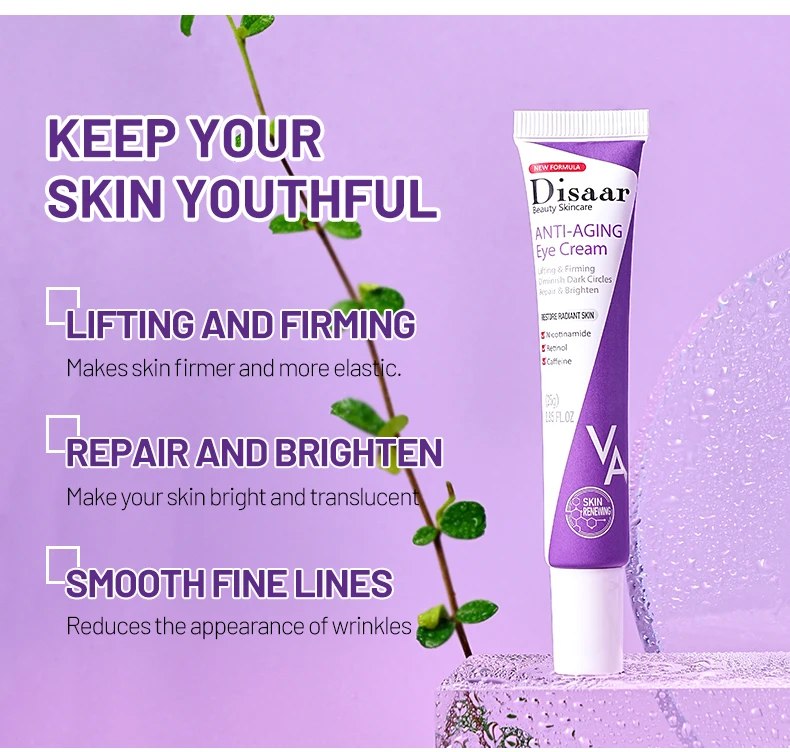 Retinol Repair Eye Cream Firming Lifting Reduce Wrinkles Fine Lines Caffeine for Dark Eye Circle Eye Problem