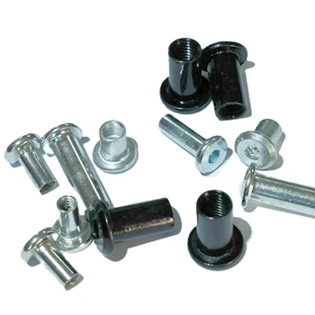 Galvanized Carbon Steel Flat Head Hex Socket Furniture Connector Bolts and Sleeve Barrel Splint Nut M5 M6 M8 Furniture Nut