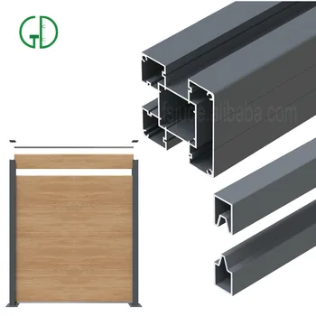 GD adjustable angle black powder coated aluminum fence post channel extrusion 3x3 4x4 outdoor wpc composite panel