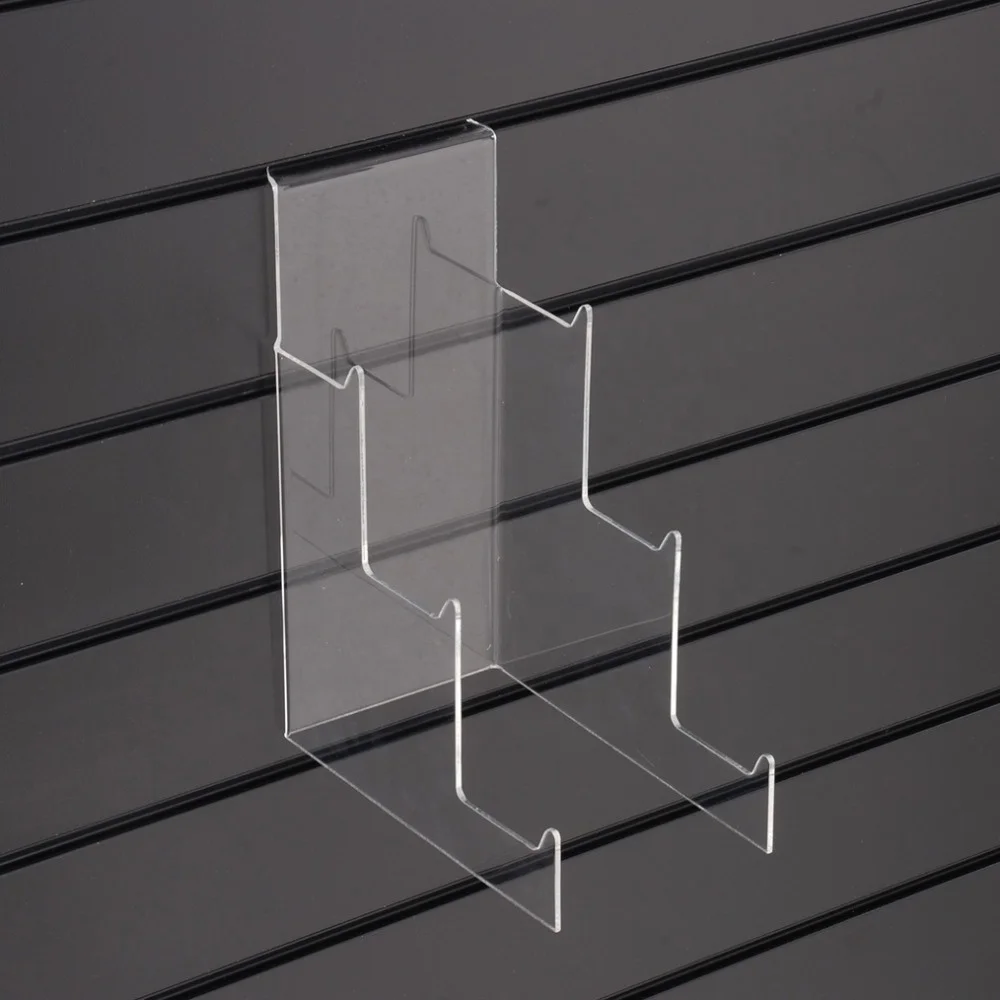 3 Tier Wallet Display Rack for Slatwall Acrylic Wallet Display Stand Purse Display Holder Slatwall Wallet Stand