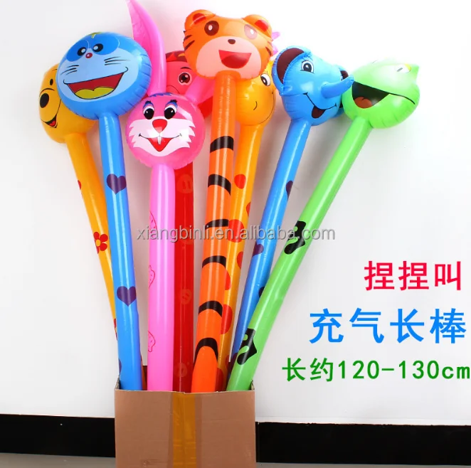2021 Sue  Inflatable  Animals Stick with Sound Safri Animals Inflatables on a Stick- Tiger Zebra Giraffe Elephant- Party Toys