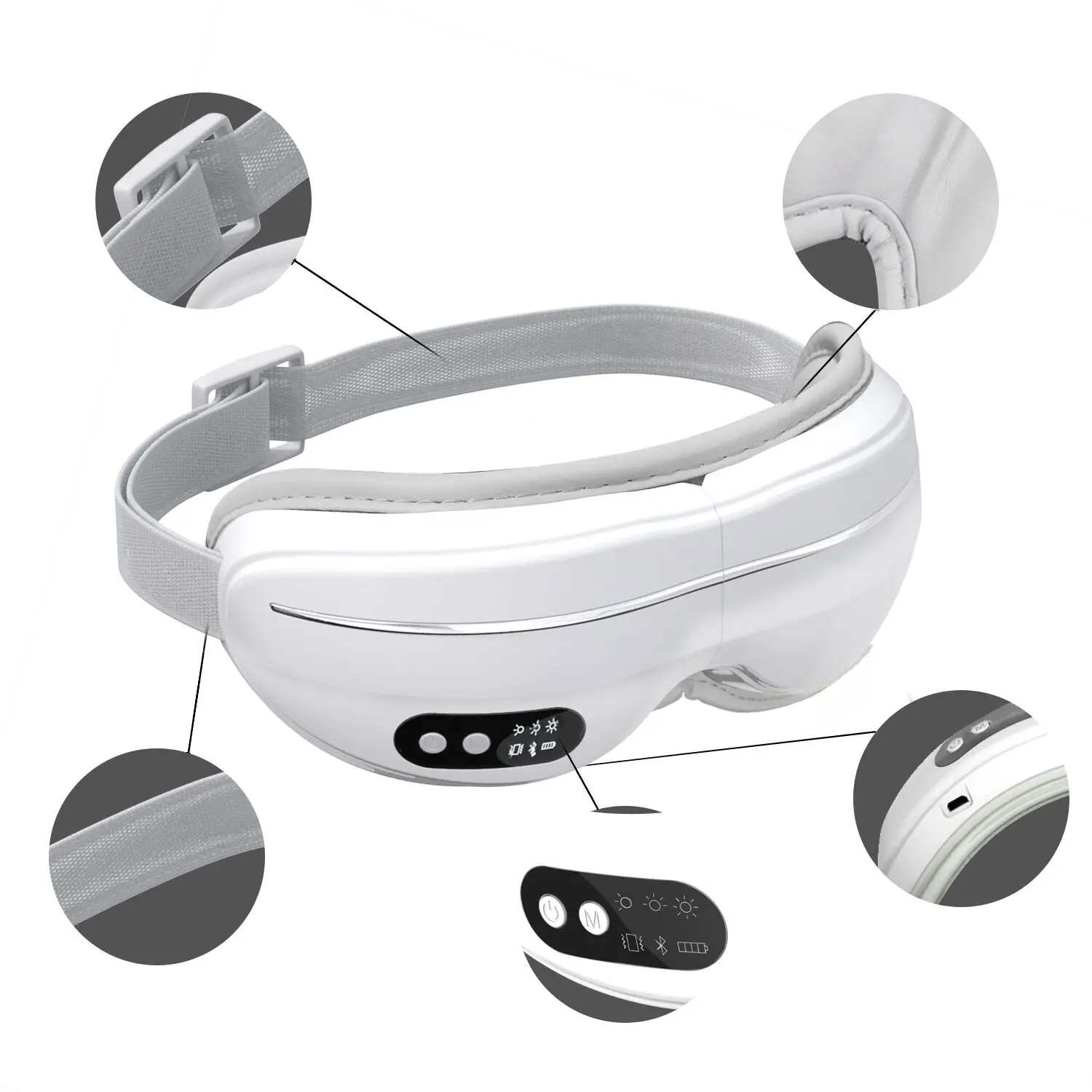 Massage High Frequency Vibration Smart Heated Rechargeable Adjustable Temperature Cordless Foldable Portable Eye Massager