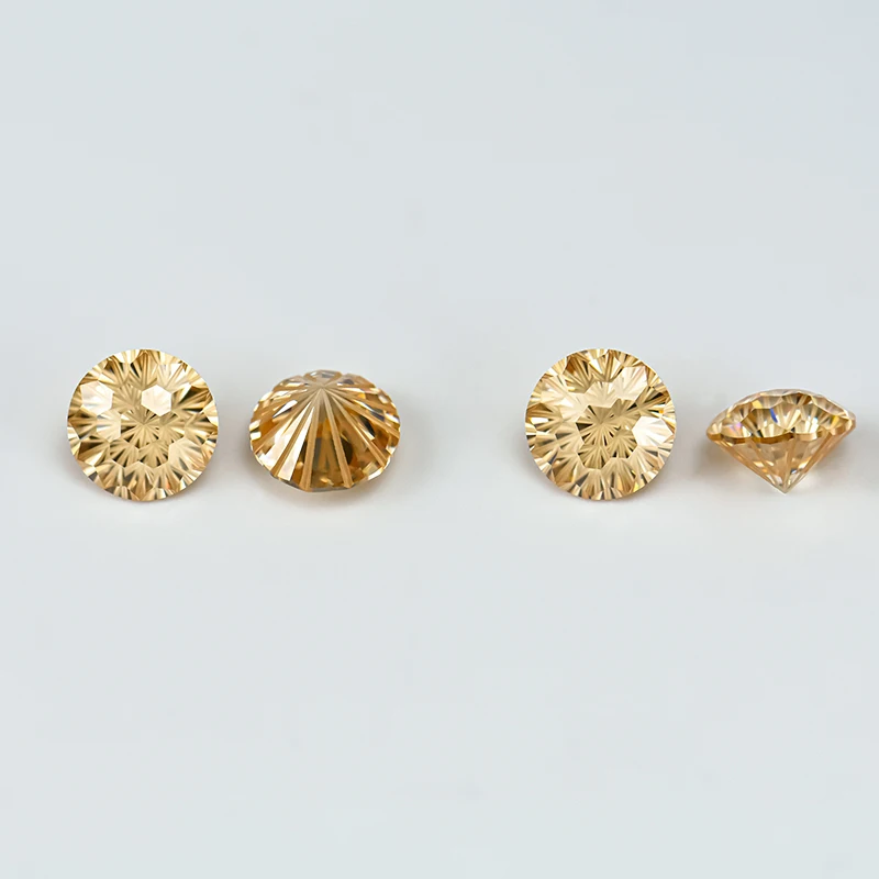 Xingyue Top Quality Loose Gemstone Noble Gold Color Moissanites Diamond VVS Clarity Firework Cut Moissanite Jewelry