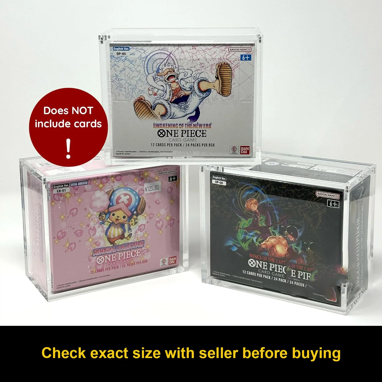 one piece booster box dimensions Protector for OP-01 to OP-16 (01-02 Reprint) Display Case It does fit OP one piece booster box size