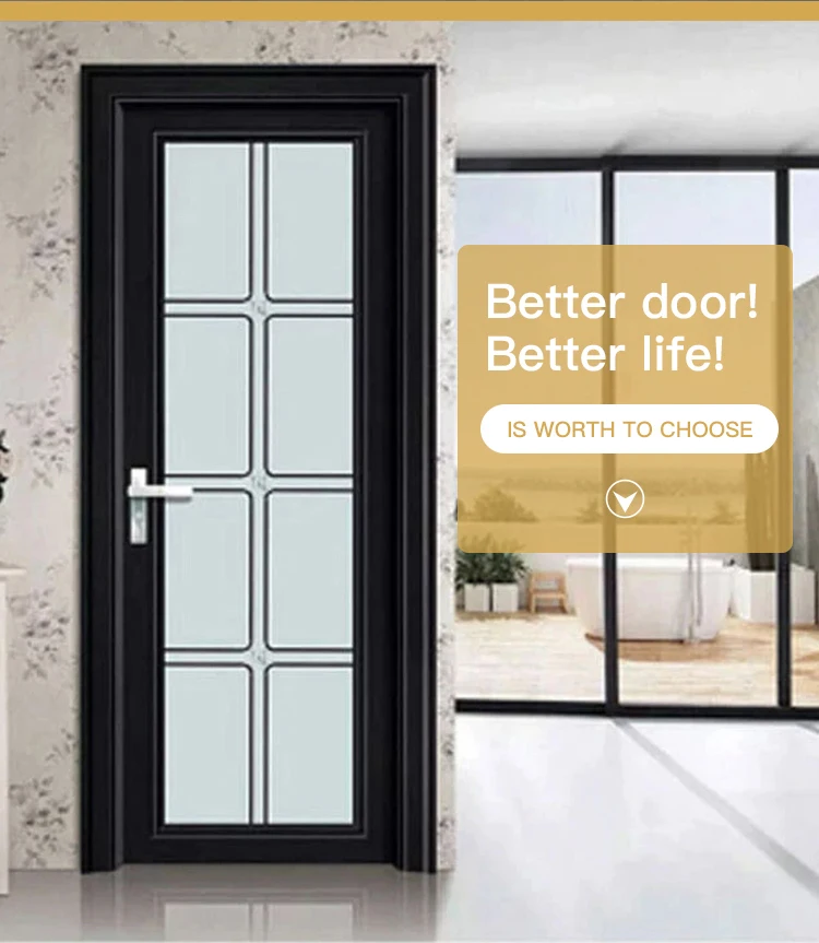 Aluminum Bathroom Door For Houses Toilet Door Interior Waterproof