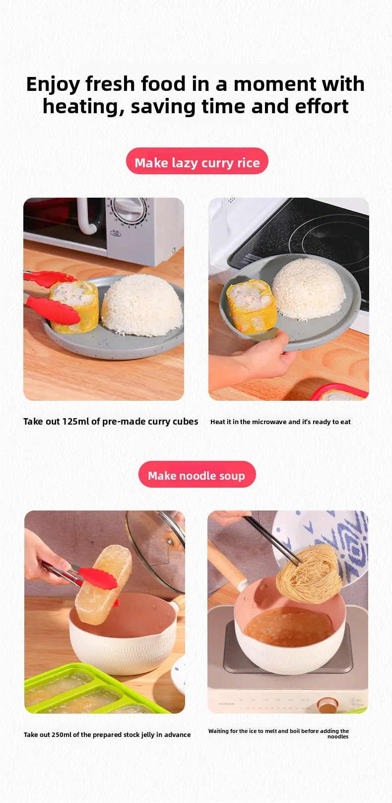 Classic Kitchen Baby Food Storage Box Silicone Compartment Fresh-Keeping Sustainable Rectangle Portable Multifunctional factory