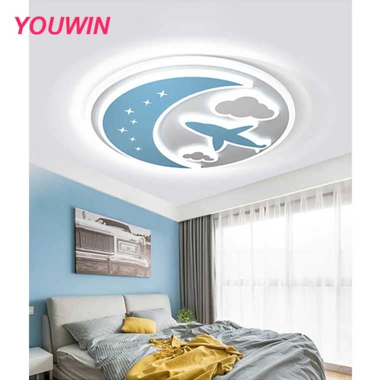 Macaron color airplane cloud children room ceiling light LED high brightness simple cartoon creative bedroom lamp