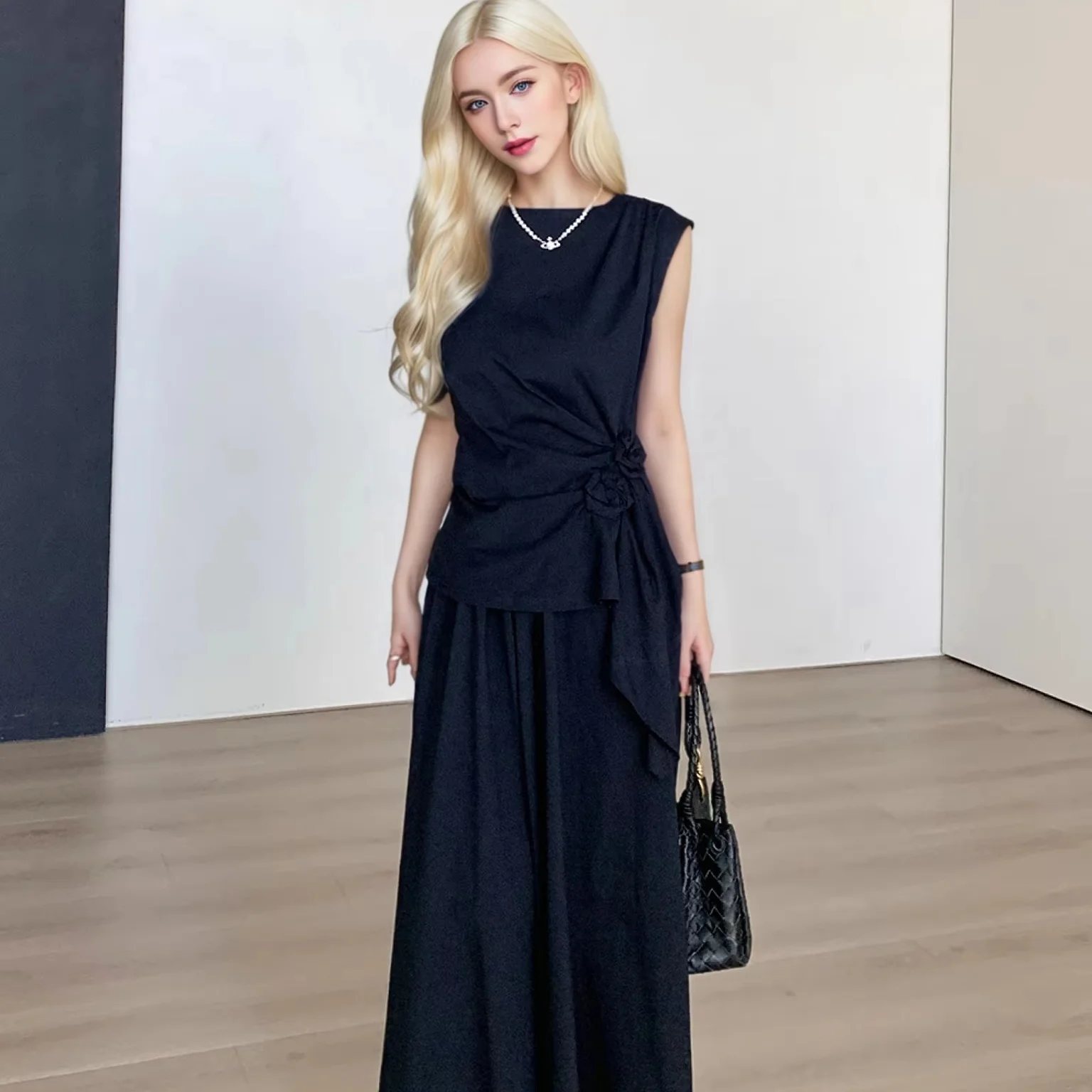 Women's Two-Piece Maxi Dress for Spring Summer Fall Vintage Casual Romantic Plain Dyed Modal Cute Washable Style for Party Date