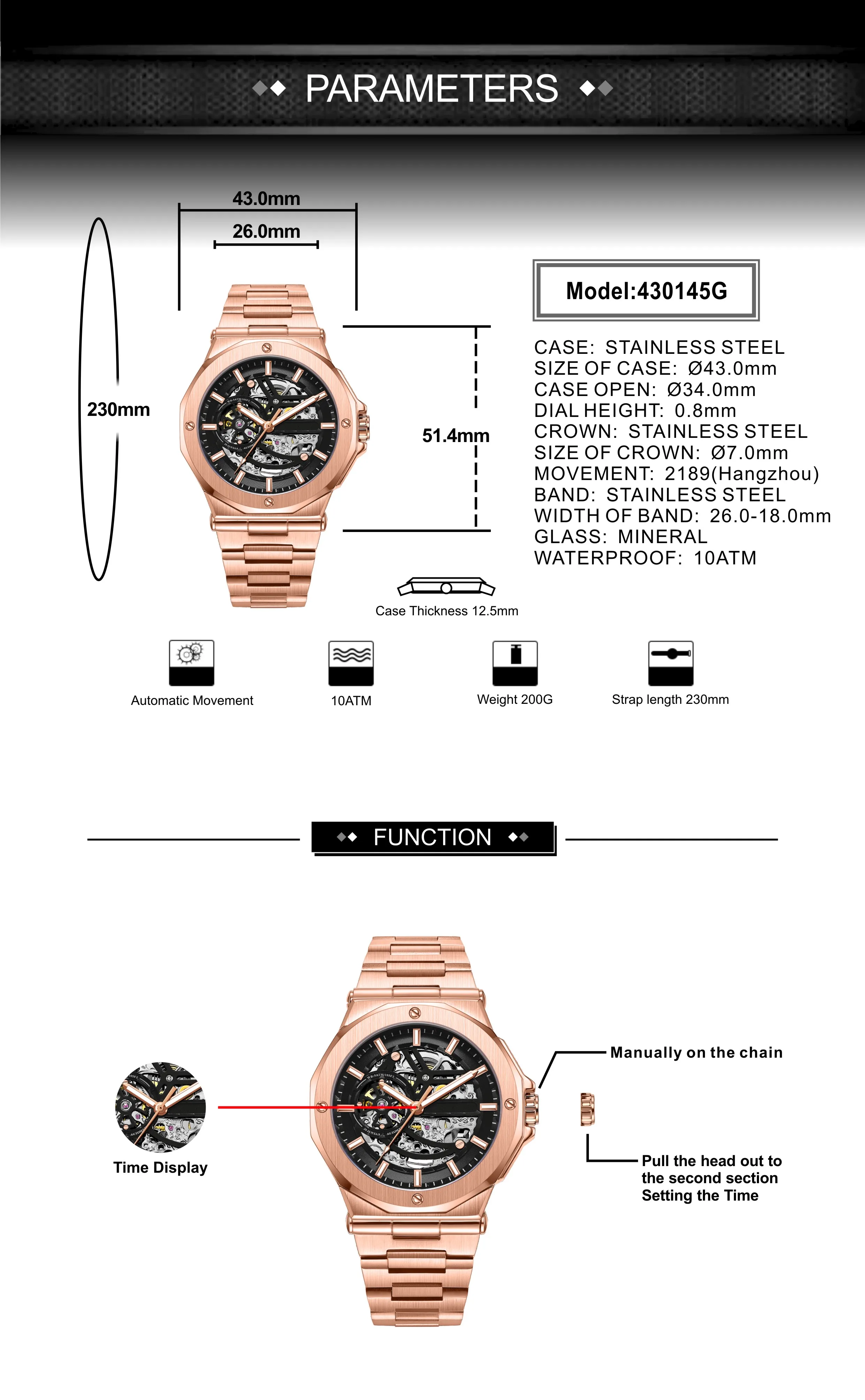New Arrival Montre Homme Custom Logo Mechanical Watch Mens Luxury ...