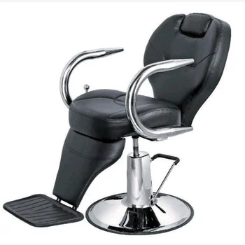 New Fashionable Circular Base Black Metal Reclining Salon Chair Hair Salon Furniture Barber Chair Hairdressing