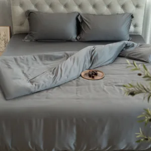 Cloudland 100% Organic Bamboo Lyocell Eco-Friendly All-Season Grade Bedding Set Queen Size 4Pcs 300 Thread Count Hotel Bed