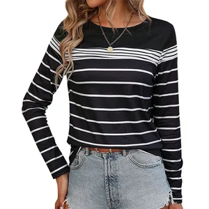2024 NEW Casual Striped Long Sleeved T-shirt S8983
