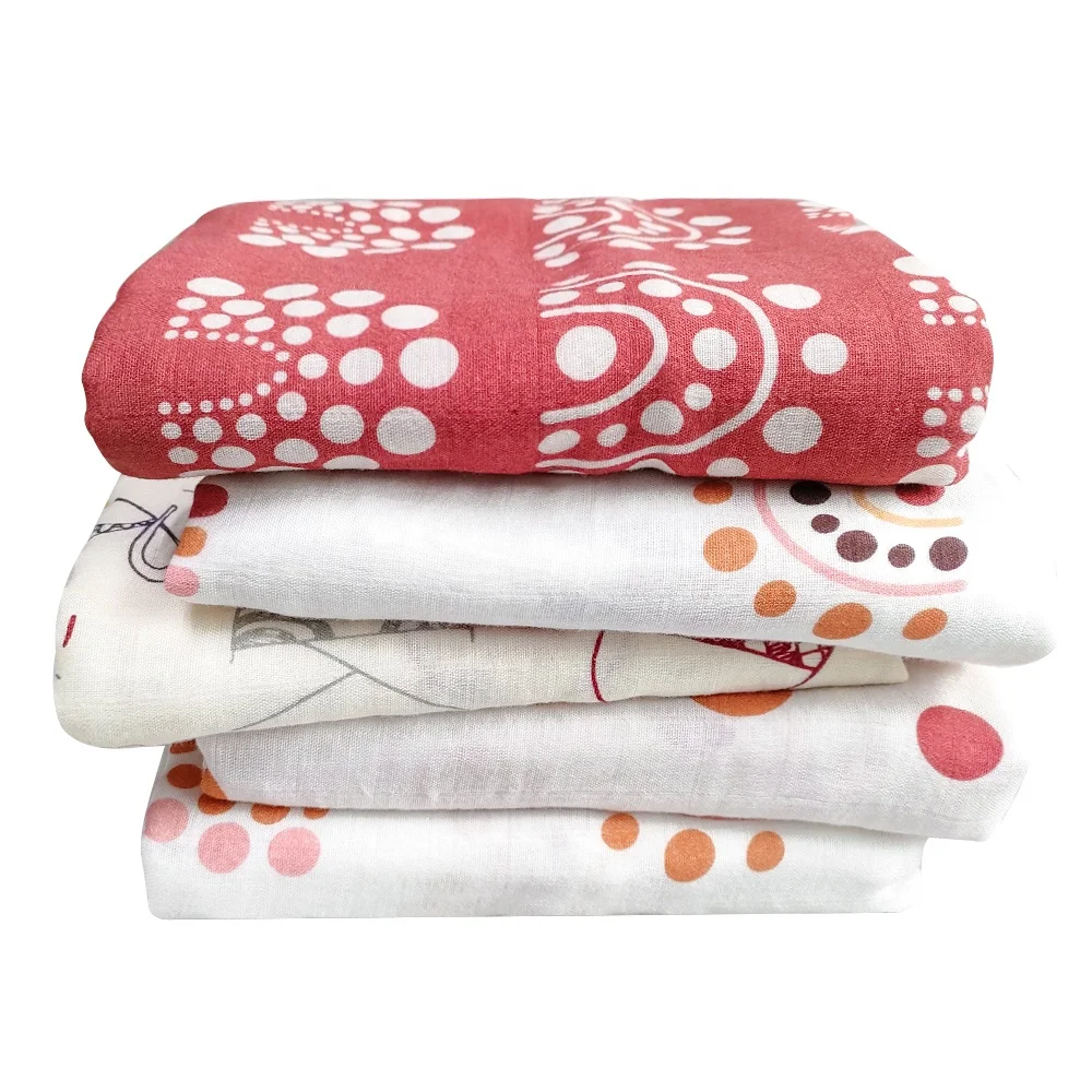 Новый дизайн на заказ 70% бамбук 30% хлопок детская пеленка для получения одеяло детское муслиновое одеяльце