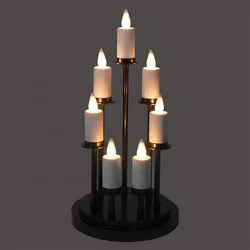 Оптовая продажа, светодиодная люстра теплого белого цвета с 7 стойками, пластиковый подсвечник Kandelaar для ужина при свечах