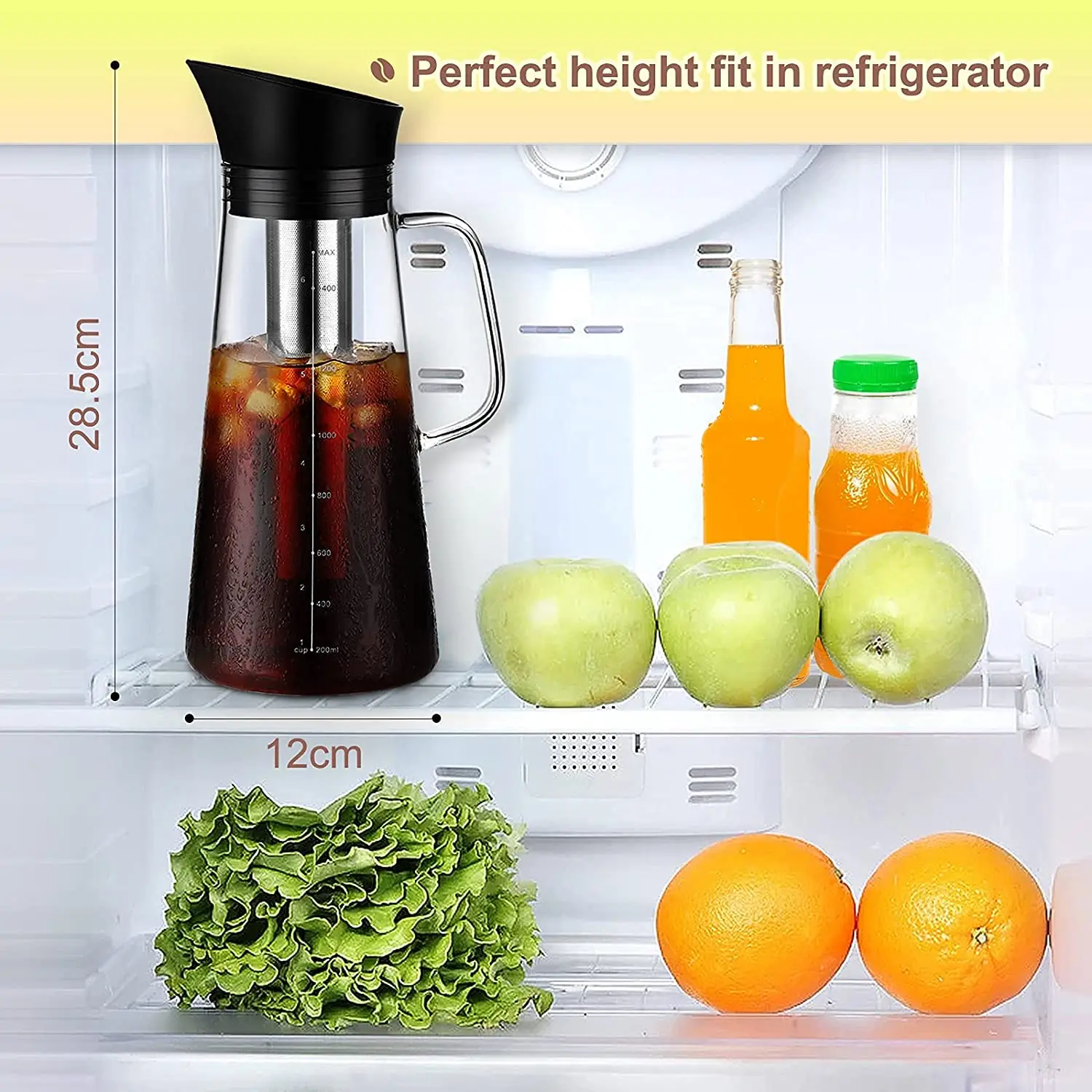 1.5l Cold Brew Coffee Maker Iced Tea Coffee Maker Glass Cold Brew Maker