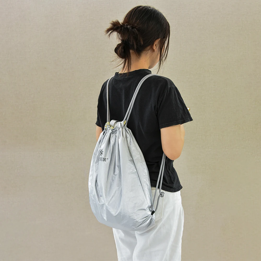 Customized Sports Bag Drawstring Shoulder Bag Waterproof Wear-resistant DuPont Paper Double-sided with Drawstring Backpacks