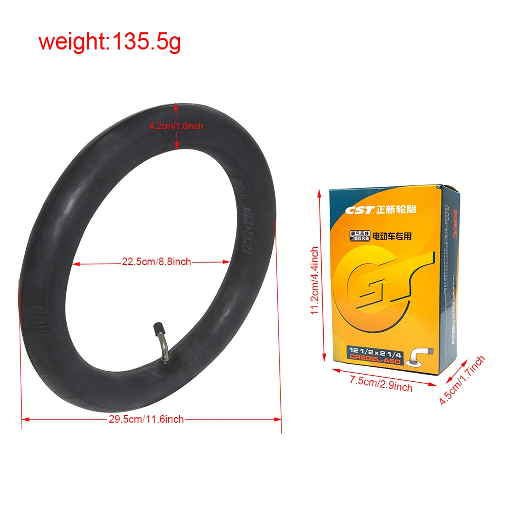 12 1/2x2 1/4 Inner Tube Bent Valve Durable Rubber for Kids' Electric Scooters Patinetes Eléctricos Adultos 10 Accessories