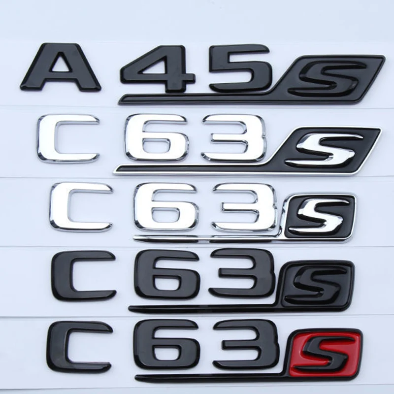 Abs Car Logo Stickers Rear Trunk Emblem Badges For Mercedes Amg A45s ...