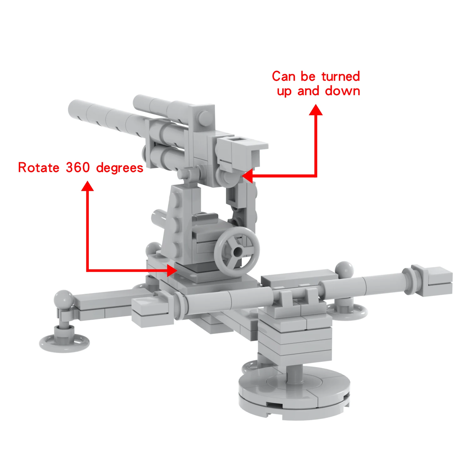 MOC5024 Military Series WW2 Artillery Model Cannon Weapon Bricks Educational Building Block Creative Gifts Toys for Kids 109Pcs