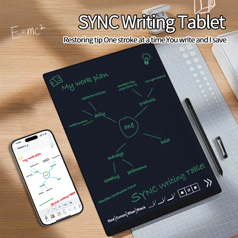 2024 Newest Smart Bluetooth A4 LCD Writing Tablet 14 Inch Business Pad  Writing Tablet Sync Phone With Pen