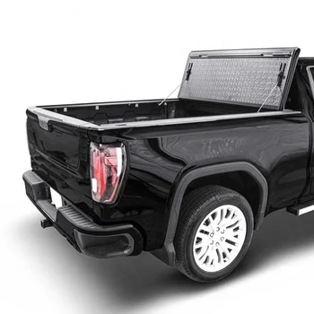 USA patent hard tri fold tonneau truck bed cover for 2019-2020 GMC Sierra Chevy silverado , 6.5" FT LONG BED
