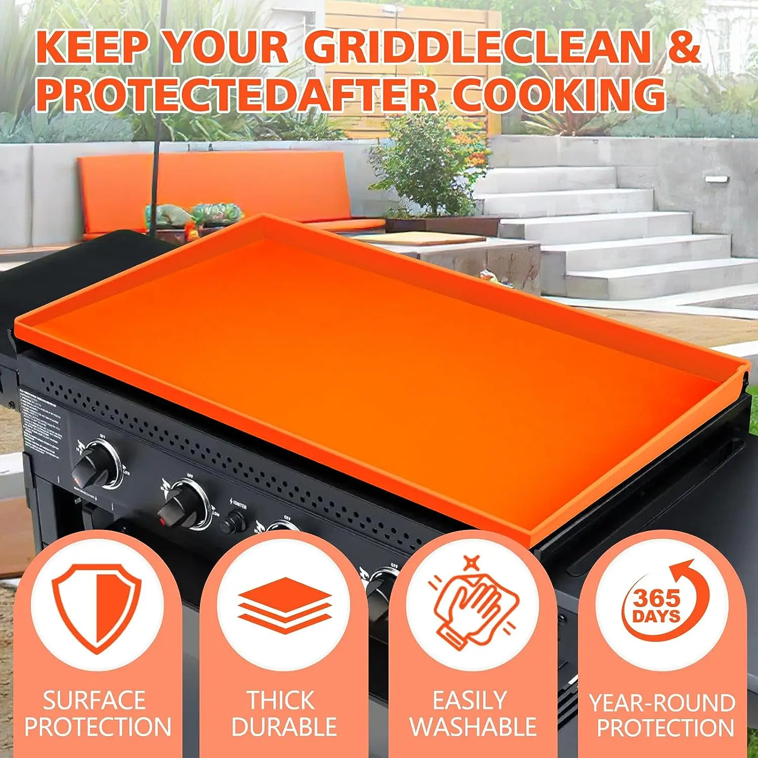 Reusable Silicone Griddle Mat Full Edge Blackstone Griddle Cover